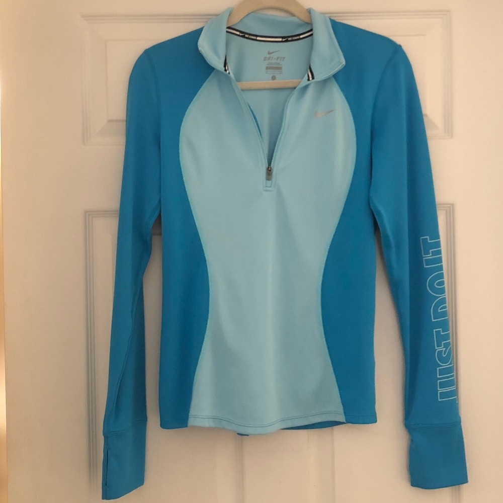 Nike Turquoise Dri-fit Quarter Zip - Picture 2 of 6